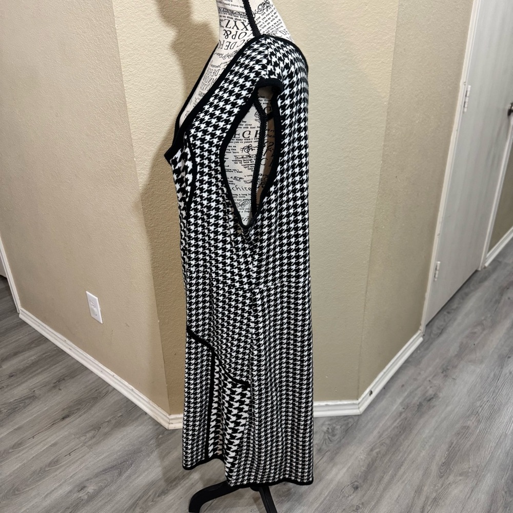 Lane Bryant Black and White Houndstooth Midi Dress - Picture 2 of 8